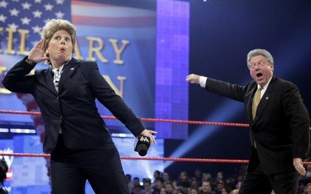 WWE has not only brought in impersonators, but real politicians for its programming.