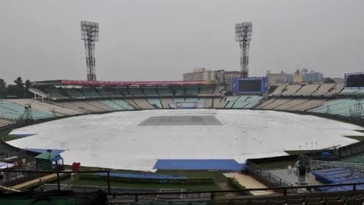 The Eden ground covered a day before the Test owing to torrential rain