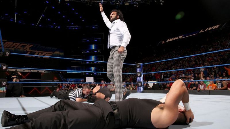 Jinder Mahal destroys the Singh Brothers