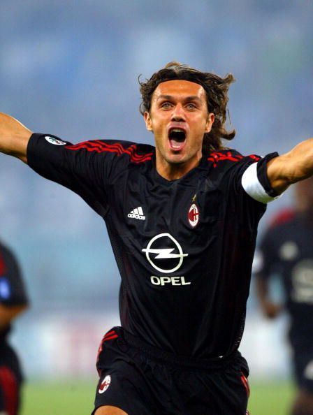 Paolo Maldini of AC Milan celebrates