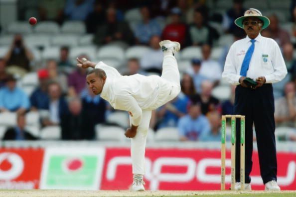 Paul Adams of South Africa bowls