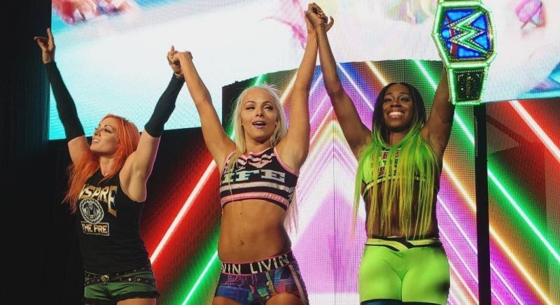 Liv  Morgan celebrating as a babyface