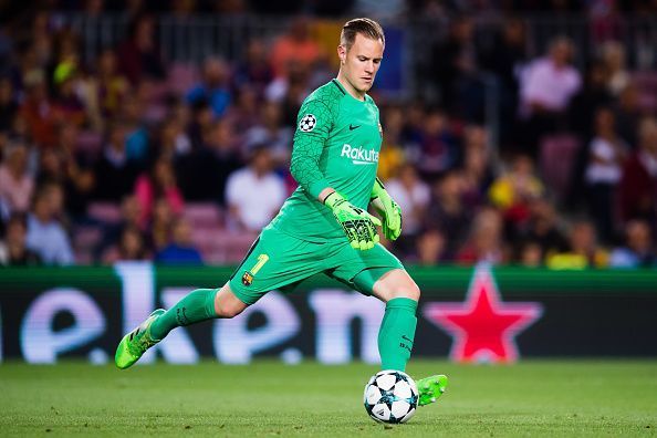 Ter Stegen taking Goal kick against Juventus