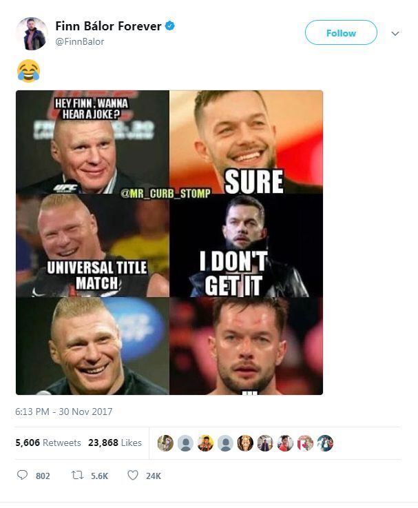 Balor&#039;s tweet received overwhelming response.