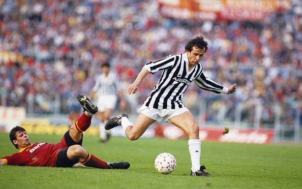 Michel Platini AS Roma v Juventus 1986