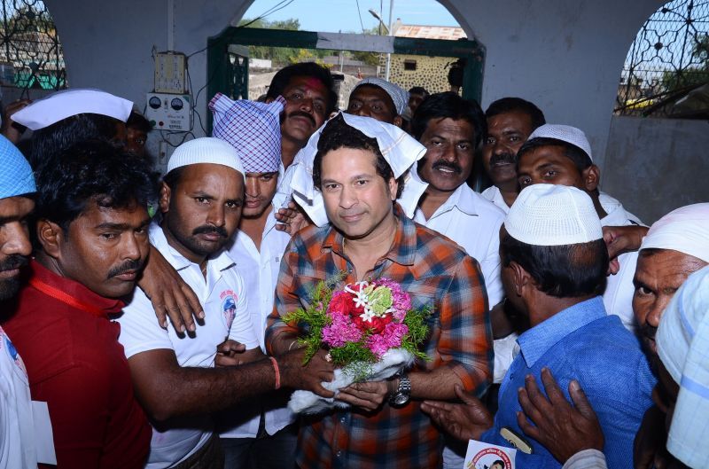 Sachin Tendulkar at a local mosque at Donja