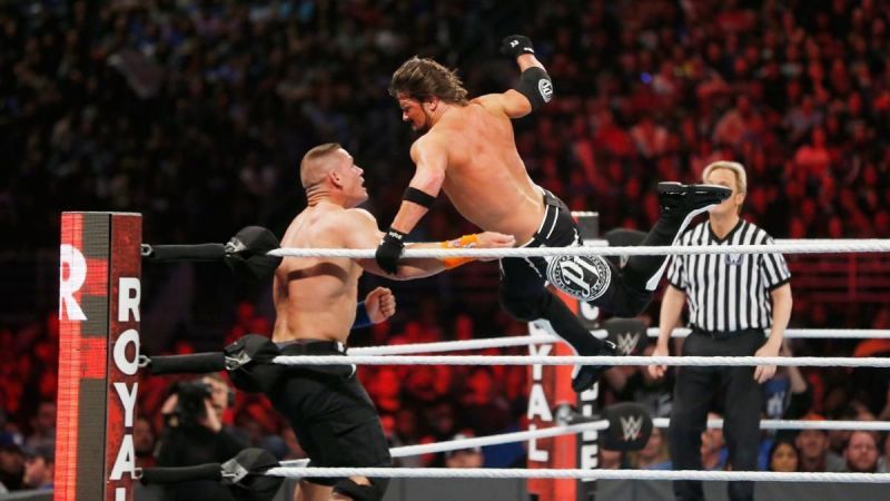 Image result for john cena vs aj styles royal rumble 2017