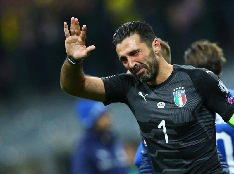 Buffon tearfully retired from international football following Italy&#039;s exit from the WC