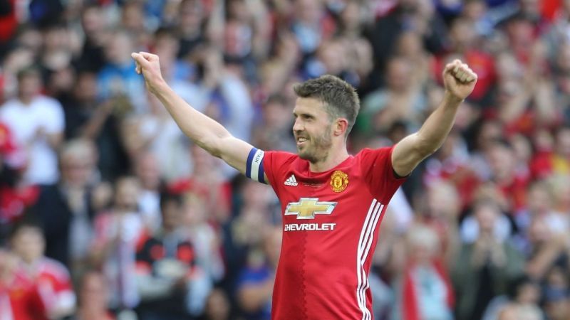 A jubilant Michael Carrick. Image courtesy