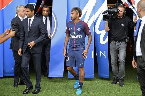 Neymar Unveiling - Parc des Princes. Image courtesy Getty Images