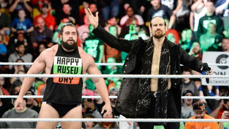 Rusev and his new tag team partner, Aiden English