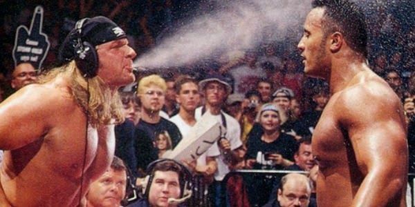 images via mwcuniverse.blogspot.com Triple H and The Rock battled several times throughout the years.