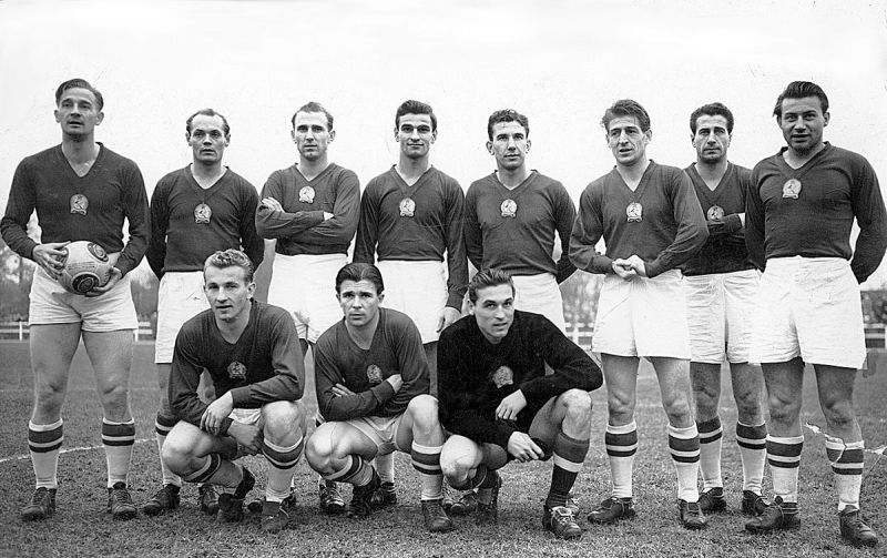 The Hungarian national team pictured in the 1950's