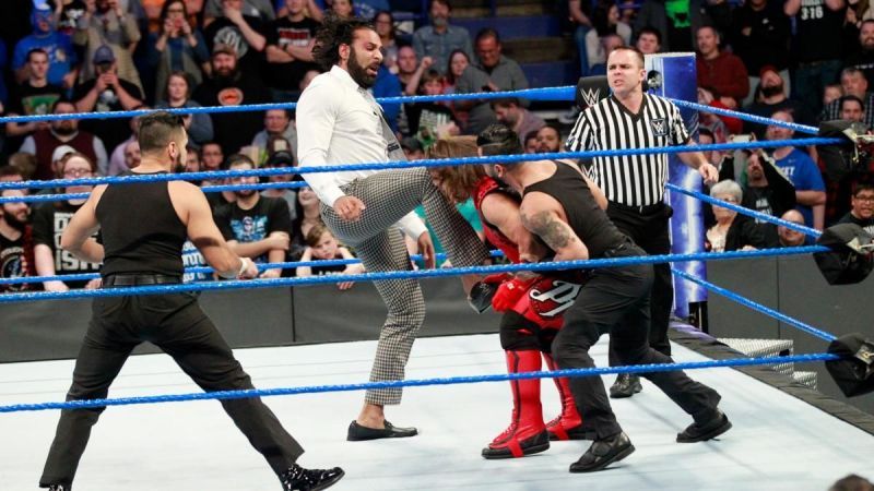 Jinder Mahal attacked AJ Styles before his handicap match against The Singh Brothers