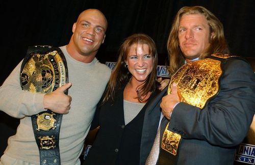 Image result for kurt angle triple h world title