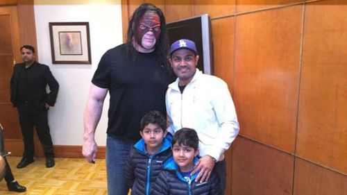 WWE Superstar Kane and cricketer Virender Sehwag