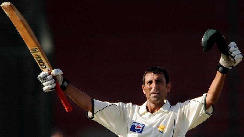 A jubilant Younis Khan after his triple century