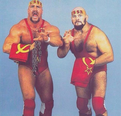 Ivan and Nikita Koloff.  Neither man was born in Russia.