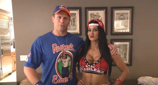 The Miz and Maryse dressed up as John Cena and Nikki Bella