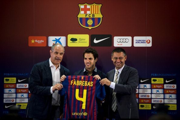 Barcelona FC Unveils New Signing Cesc Fabregas