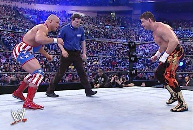 image via tjrwrestling.net Angle put over the more deserving man at the time of his rivalry with Guerrero.