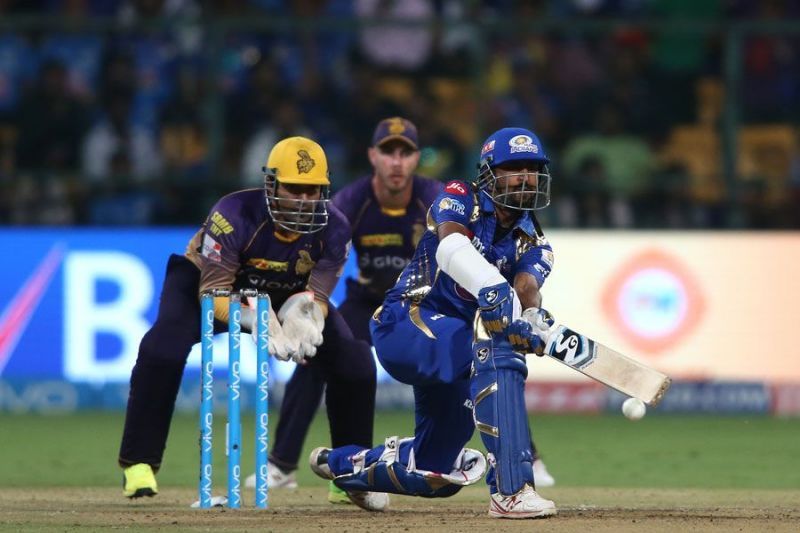 Krunal Pandya plays a ramp shot