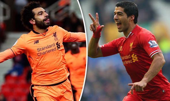 Image result for luis suarez mohamed salah