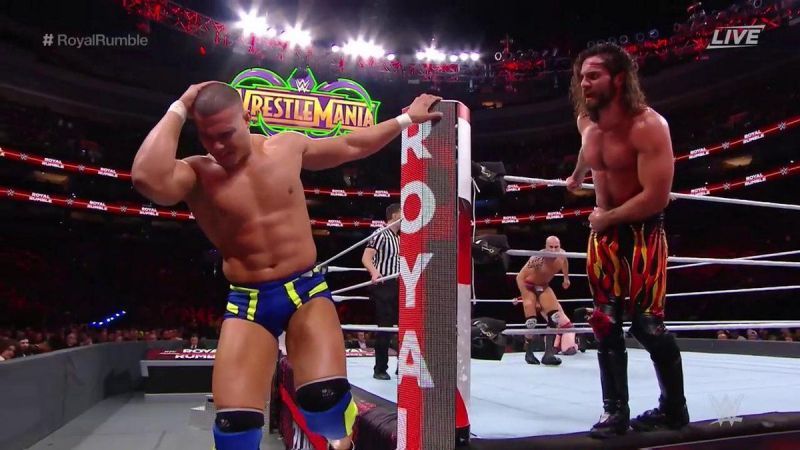 Seth Rollins and Jason Jordan at the Royal Rumble