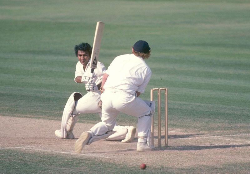 Sunil Gavaskar sweeps one to the fence during his epic knock. 