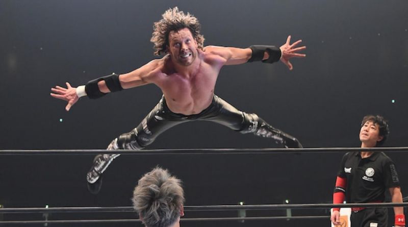 The leader of the Bullet Club in full flight