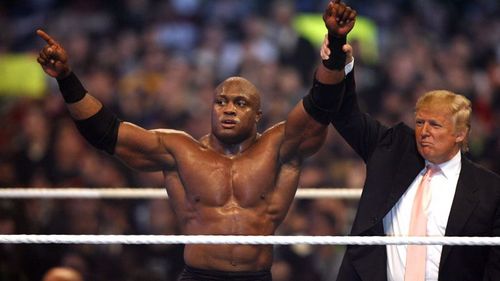 Bobby Lashley with a man who's in the news occassionally