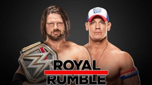 Image result for john cena vs aj styles royal rumble 2017