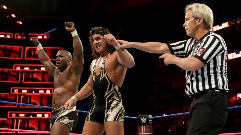 Shelton Benjamin and Chad Gable on Smackdown