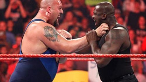 The Big Show takes on Shaq during an episode of Raw