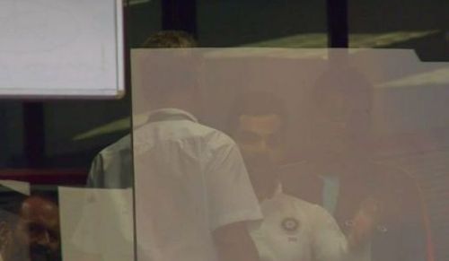 Virat Kohli was seen arguing with match referee Chris Broad when the play was stopped