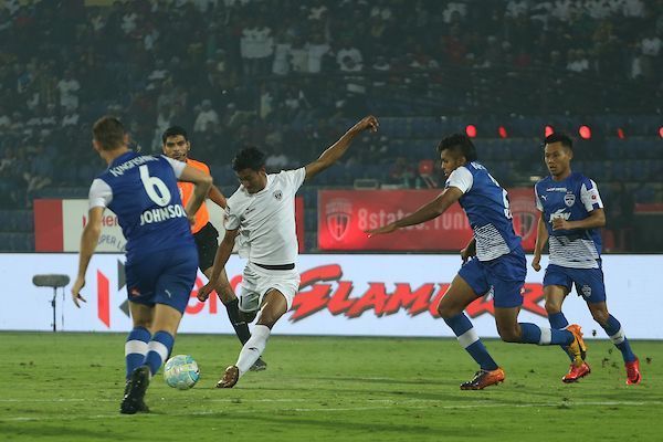 Narzary shoots wide against Bengaluru FC