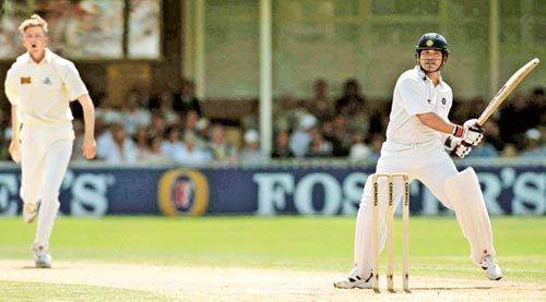 Sachin Tendulkar en route to his 122 at Edgbaston. 