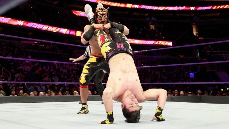 TJP and Gran Metalik square off inside the ring