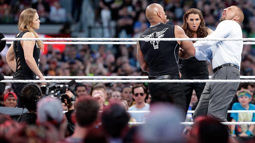 The rock at wrestlemania 32