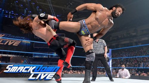 Former WWE Champion Jinder Mahal (Right) will compete for a shot at the United States title on SmackDown Live