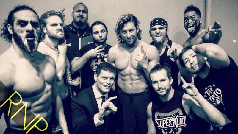 Bullet Club members with their leader Kenny Omega