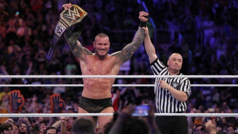 The Viper cutting Bray Wyatt's WWE title reign short (49 days) at Wrestlemania 33