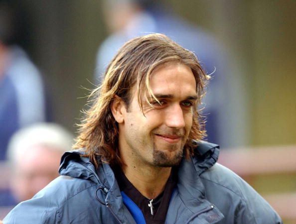 A portrait of Gabriel Batistuta of Inter Milan