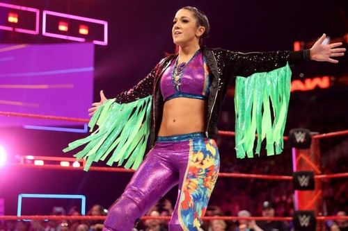 Bayley acknowledges the young fan's cute entrance recreation