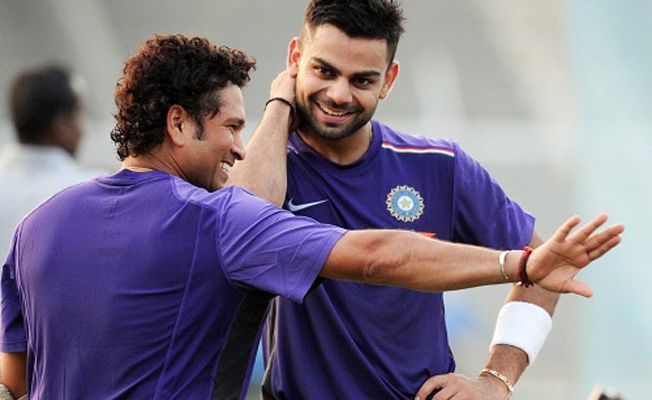 Virat Kohli with Sachin Tendulkar