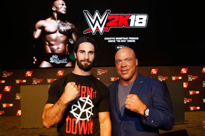 WWE 2K18 featured Seth Rollins engage in a rivalry with Kurt Angle