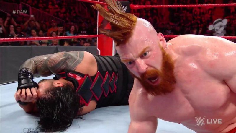 Sheamus performed a dangerous rolling senton on his already injured neck.