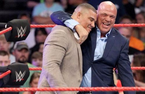 Jason Jordan's 'father' Kurt Angle (Right) has also dealt with serious neck injuries in the past