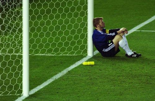 A dejected Oliver Kahn of Germany