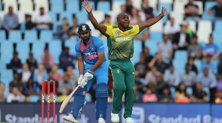 Image result for Junior Dala dismisses Rohit Sharma for the third consecutive time